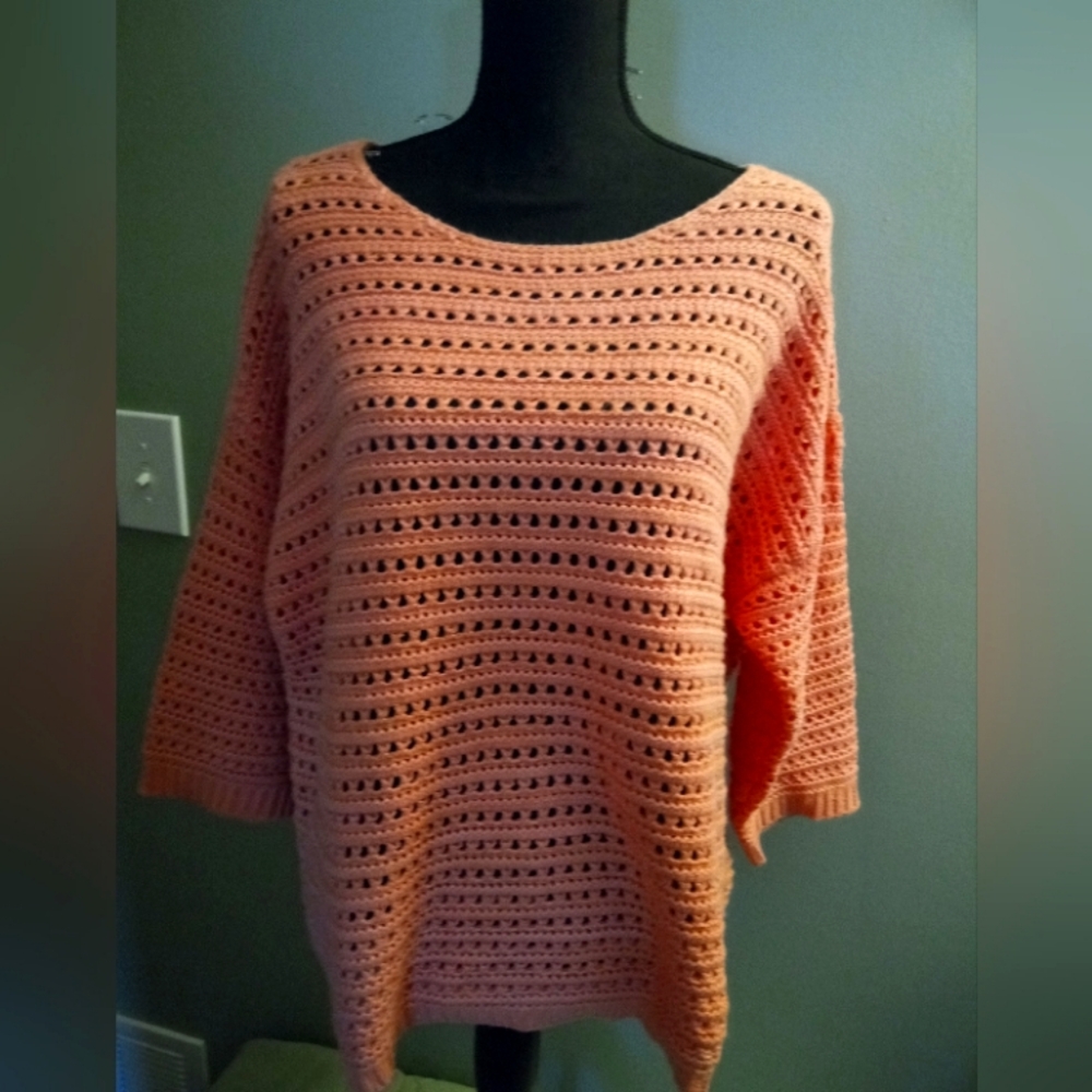 Women's Coldwater Creek Orange Knit Sweater XL